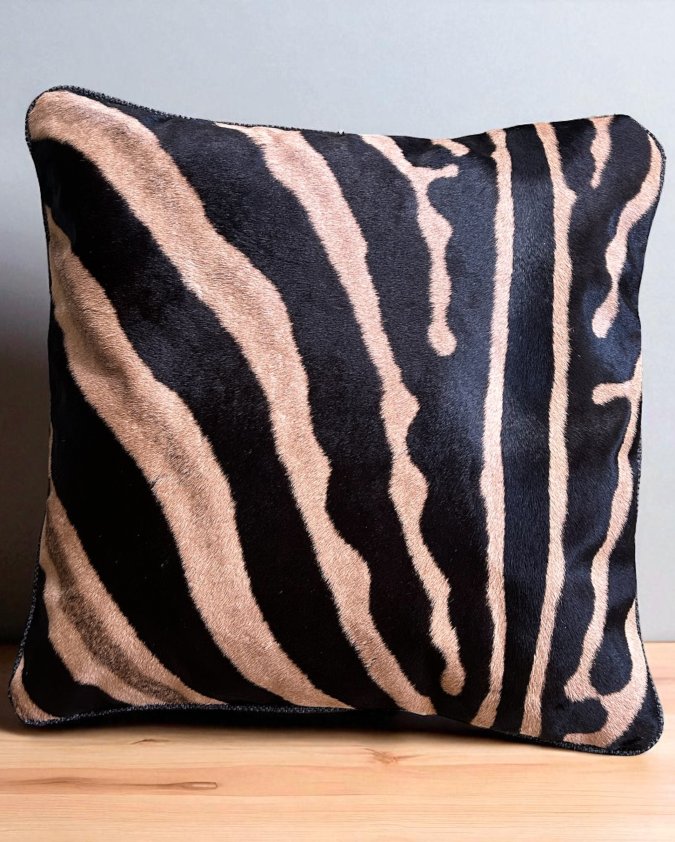 Zebra Front, Charcoal Material Back