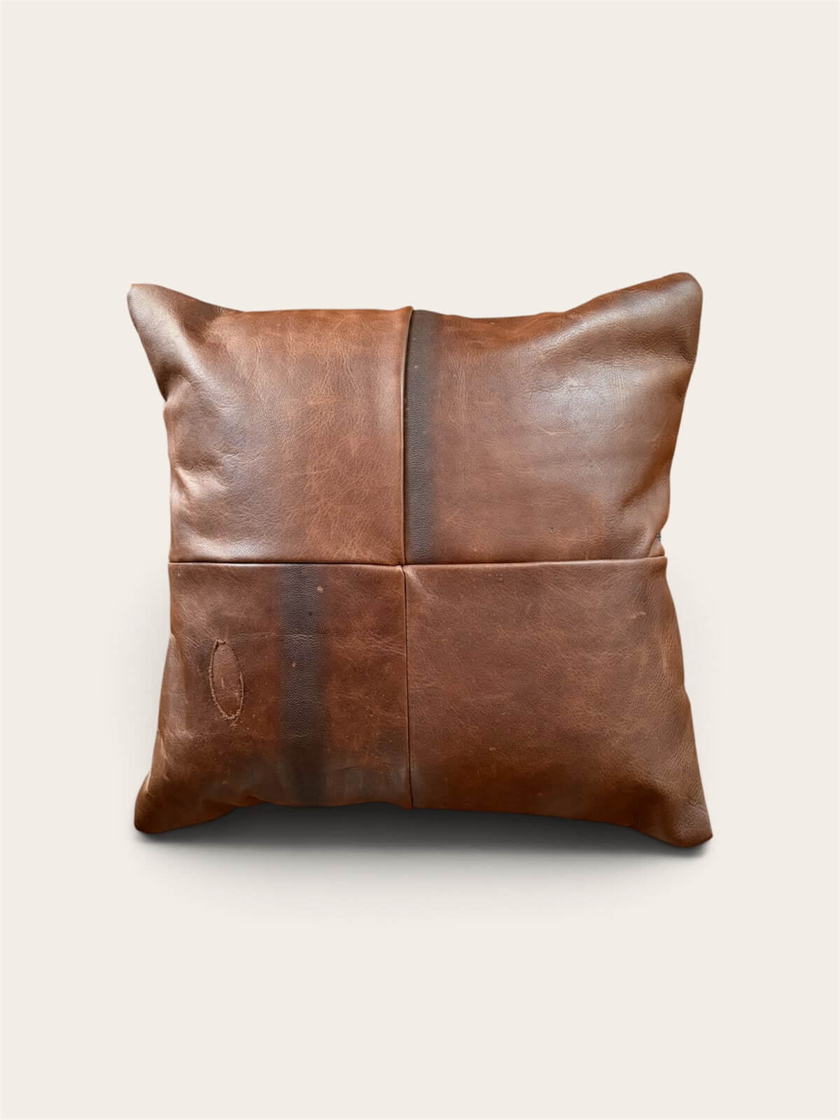 Blue Wildebeest Leather Cushion